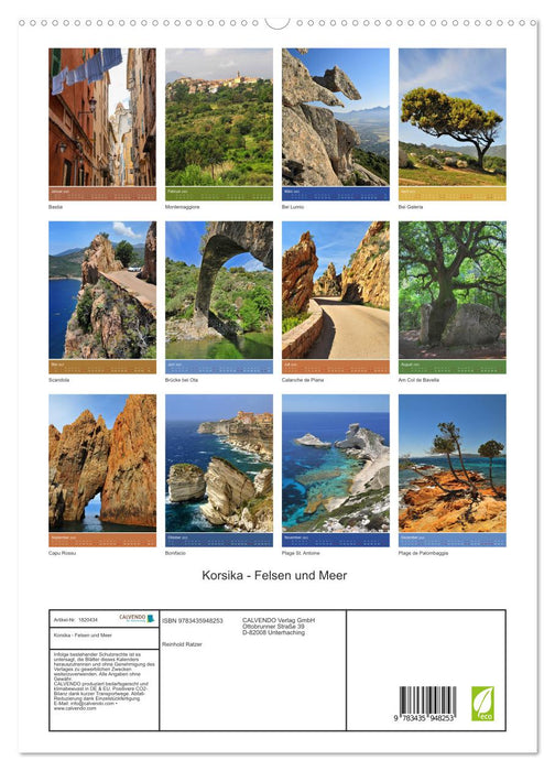 Korsika - Felsen und Meer (CALVENDO Premium Wandkalender 2025)