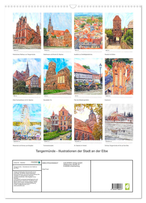 Tangermünde - Illustrationen der Stadt an der Elbe (CALVENDO Wandkalender 2025)