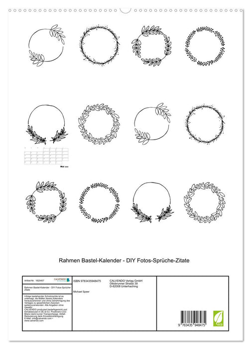 Rahmen Bastel-Kalender - DIY Fotos-Sprüche-Zitate (CALVENDO Premium Wandkalender 2025)