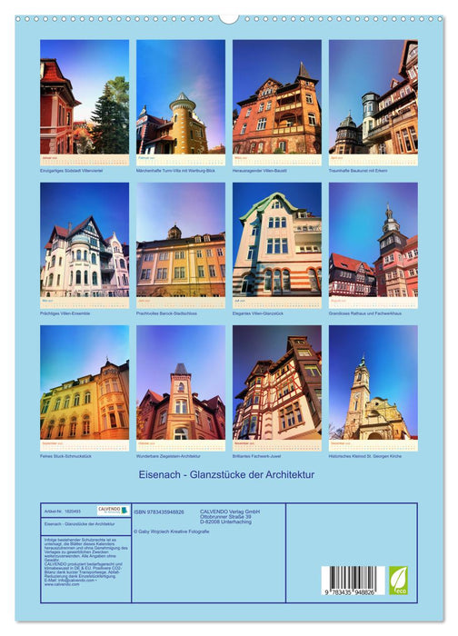 Eisenach - Glanzstücke der Architektur (CALVENDO Premium Wandkalender 2025)