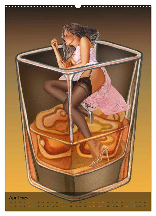 DELIKATESSEN - leckere Köstlichkeiten & kalorienarme Pin up Illustrationen, Zeichnungen, Grafiken und Malerei der Marke "Burlesque up your wall" von Sara Horwath (CALVENDO Premium Wandkalender 2025)