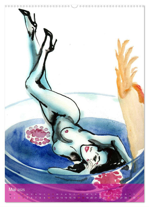 DELIKATESSEN - leckere Köstlichkeiten & kalorienarme Pin up Illustrationen, Zeichnungen, Grafiken und Malerei der Marke "Burlesque up your wall" von Sara Horwath (CALVENDO Premium Wandkalender 2025)