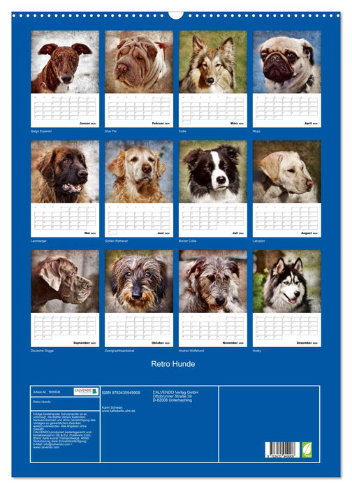 Retro Hunde (CALVENDO Wandkalender 2025)