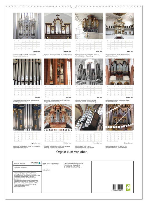 Orgeln zum Verlieben! (CALVENDO Wandkalender 2025)