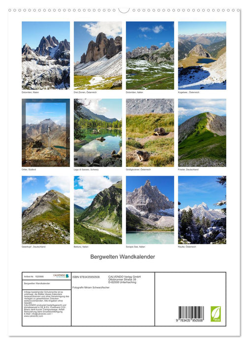 Bergwelten Wandkalender (CALVENDO Premium Wandkalender 2025)