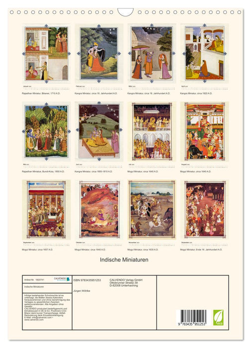 Indische Miniaturen (CALVENDO Wandkalender 2025)