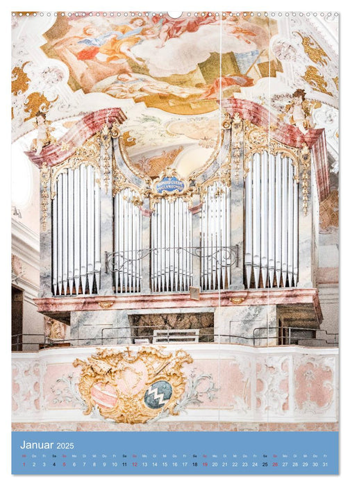 Barocke Orgeln in Su¨ddeutschland und Österreich (CALVENDO Wandkalender 2025)
