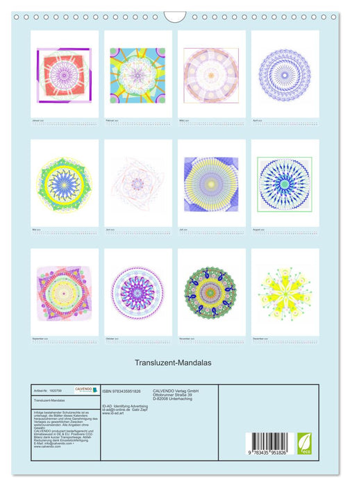 Transluzent-Mandalas (CALVENDO Wandkalender 2025)