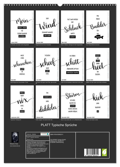 PLATT Typische Sprüche (CALVENDO Premium Wandkalender 2025)