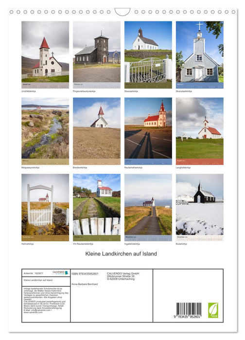 Kleine Landkirchen auf Island (CALVENDO Wandkalender 2025)