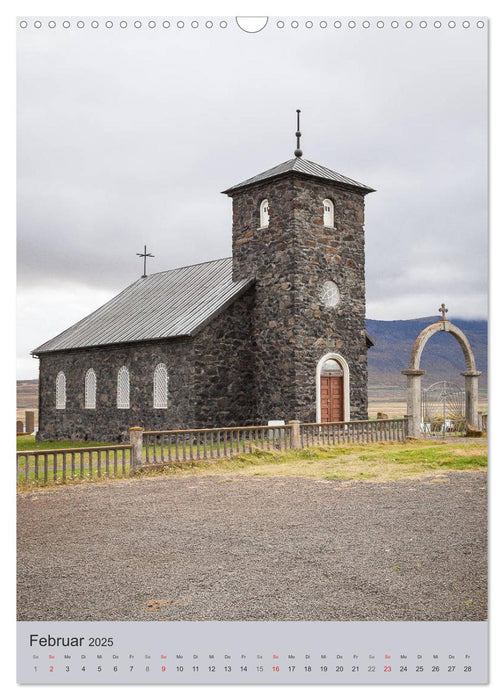 Kleine Landkirchen auf Island (CALVENDO Wandkalender 2025)