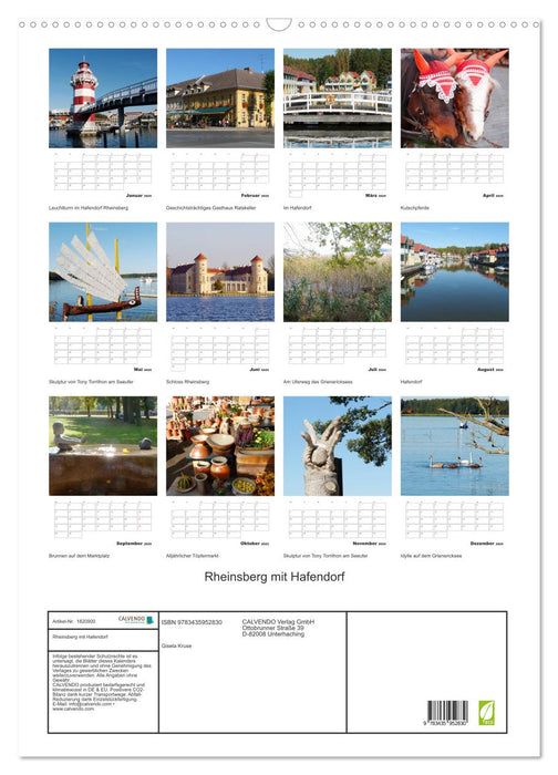 Rheinsberg mit Hafendorf (CALVENDO Wandkalender 2025)