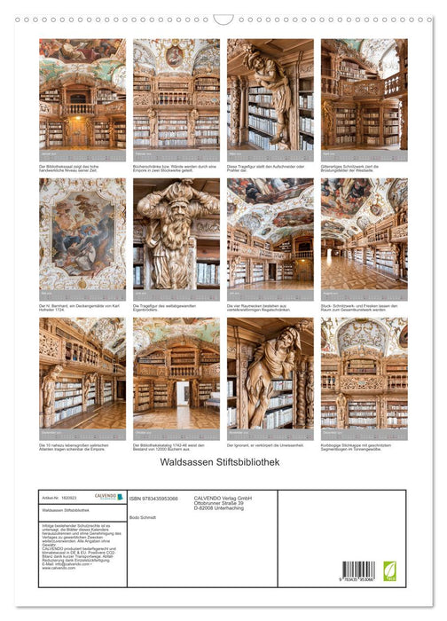 Waldsassen Stiftsbibliothek (CALVENDO Wandkalender 2025)