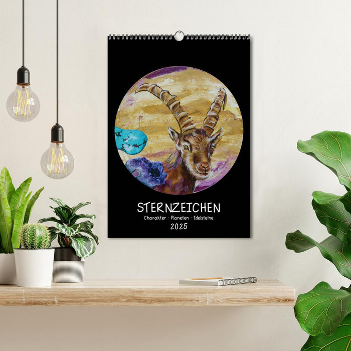 Sternzeichen - Charakter - Planeten - Edelsteine (CALVENDO Wandkalender 2025)