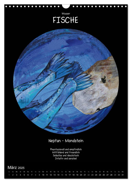 Sternzeichen - Charakter - Planeten - Edelsteine (CALVENDO Wandkalender 2025)