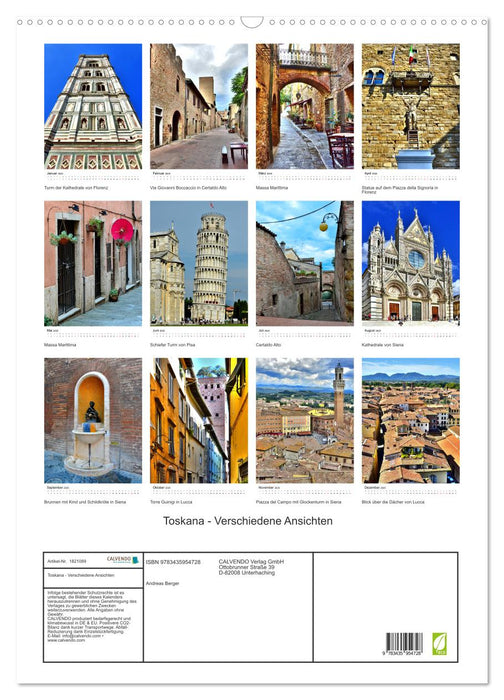 Toskana - Verschiedene Ansichten (CALVENDO Wandkalender 2025)