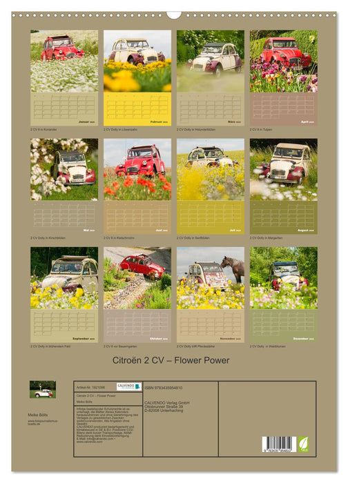 Citroën 2 CV – Flower Power (CALVENDO Wandkalender 2025)