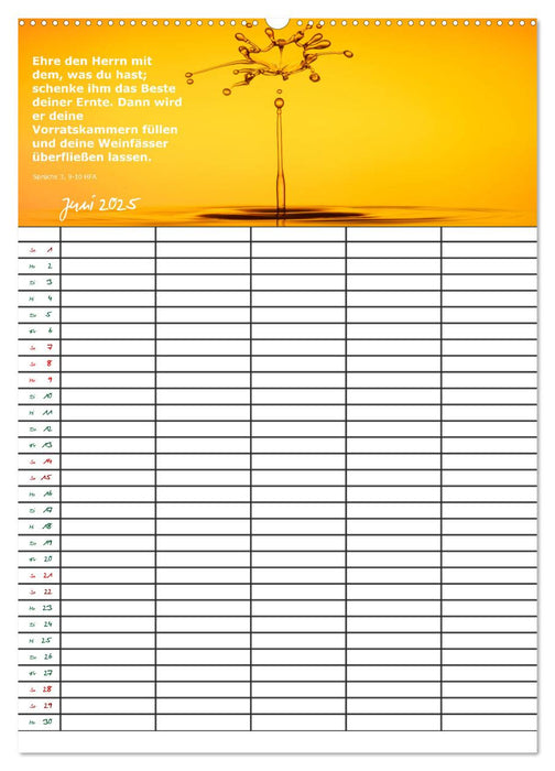 ein Planer mit biblischer Weisheit aus den Sprüchen Salomos (CALVENDO Premium Wandkalender 2025)