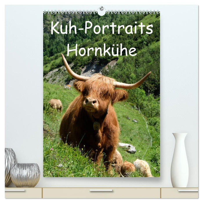 Kuhportraits Hornkühe (CALVENDO Premium Wandkalender 2025)