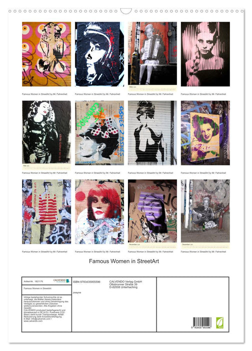 Famous Women in StreetArt (CALVENDO Wandkalender 2025)