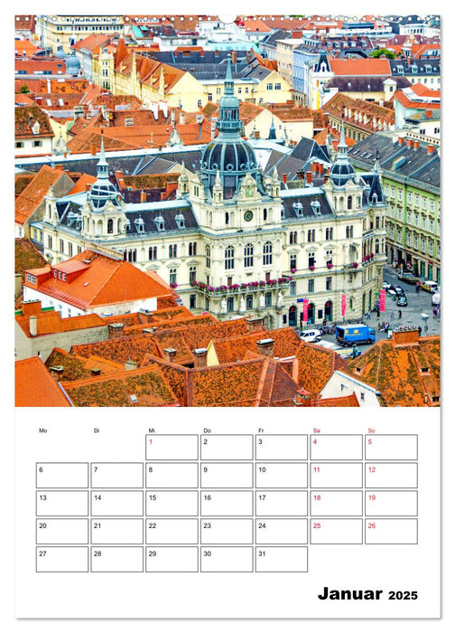 Graz - faszinierende Stadt (CALVENDO Premium Wandkalender 2025)