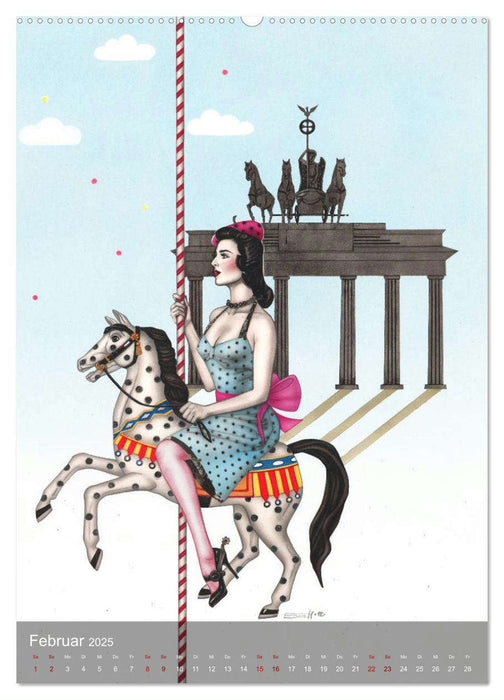 BURLESQUE BERLIN - eine Reise durch die Wahrzeichen der Stadt mit Pin-ups (CALVENDO Premium Wandkalender 2025)