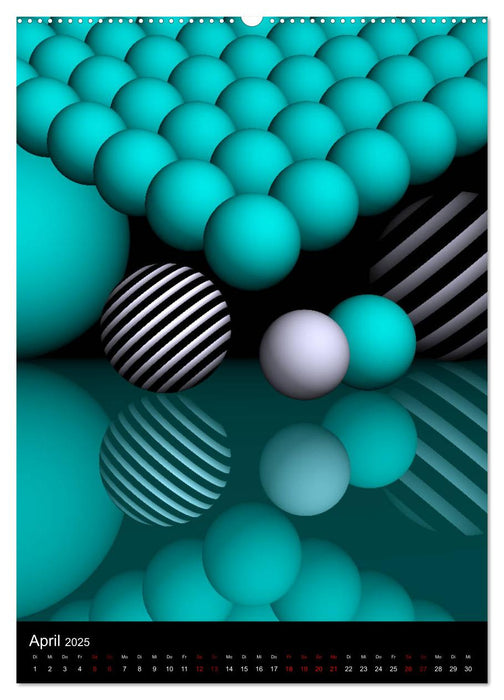 Türkis in 3 Dimensionen (CALVENDO Wandkalender 2025)