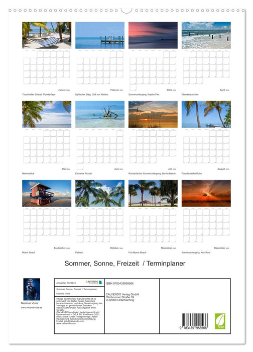 Sommer, Sonne, Freizeit / Terminplaner (CALVENDO Premium Wandkalender 2025)