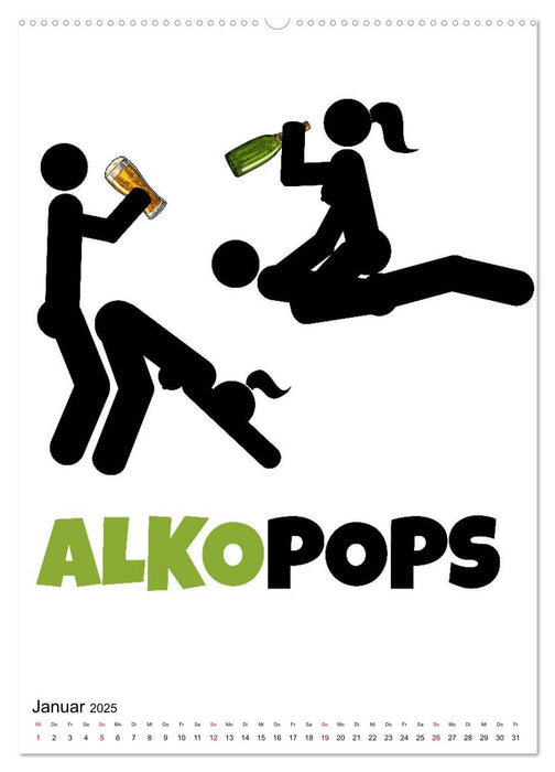 Alkohol - Lustige Trinksprüche und Grafiken (CALVENDO Wandkalender 2025)