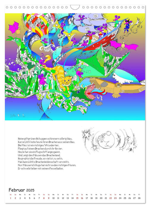 Ein phantastischer Katzenkalender: Magisches Katzenland (CALVENDO Wandkalender 2025)