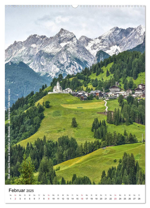 Hoch oben in den Dolomiten (CALVENDO Premium Wandkalender 2025)