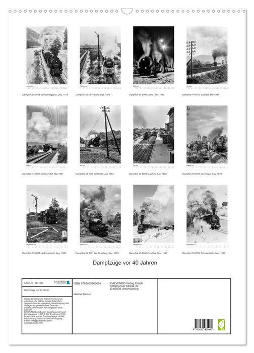 Dampfzüge vor 40 Jahren (CALVENDO Wandkalender 2025)