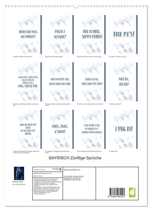 BAYRISCH Zünftige Sprüche (CALVENDO Premium Wandkalender 2025)