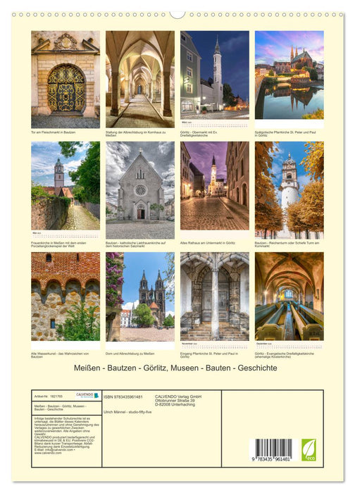 Meißen - Bautzen - Görlitz, Museen - Bauten - Geschichte (CALVENDO Premium Wandkalender 2025)