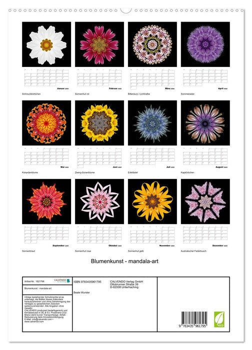 Blumenkunst - mandala-art (CALVENDO Premium Wandkalender 2025)