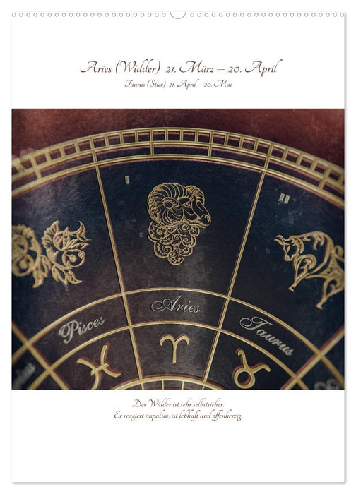 Zodiakus - Die Tierkreiszeichen im Jahresverlauf (CALVENDO Premium Wandkalender 2025)