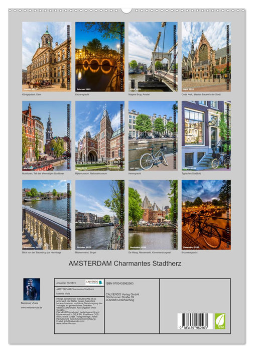 AMSTERDAM Charmantes Stadtherz (CALVENDO Premium Wandkalender 2025)