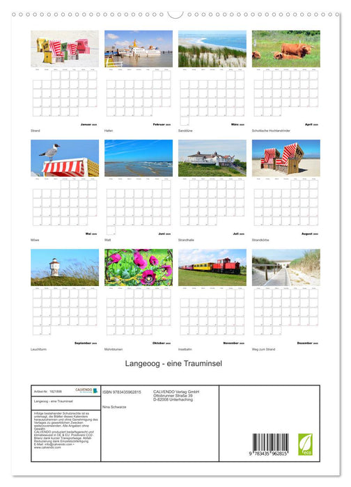 Langeoog - eine Trauminsel (CALVENDO Premium Wandkalender 2025)