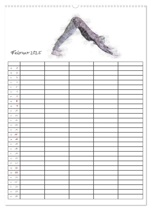 Yoga Inspirationen - Familienplaner (CALVENDO Premium Wandkalender 2025)