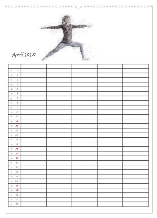 Yoga Inspirationen - Familienplaner (CALVENDO Premium Wandkalender 2025)