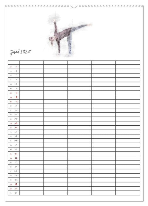 Yoga Inspirationen - Familienplaner (CALVENDO Premium Wandkalender 2025)