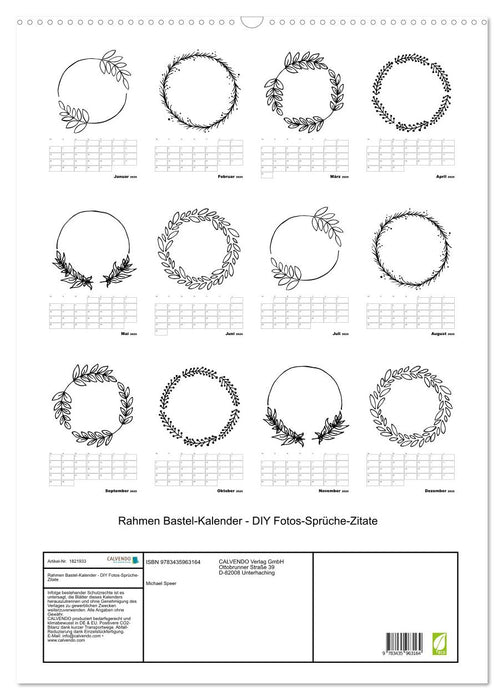 Rahmen Bastel-Kalender - DIY Fotos-Sprüche-Zitate (CALVENDO Wandkalender 2025)