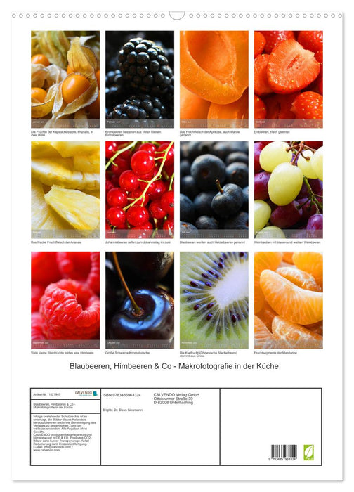 Blaubeeren, Himbeeren & Co - Makrofotografie in der Küche (CALVENDO Wandkalender 2025)