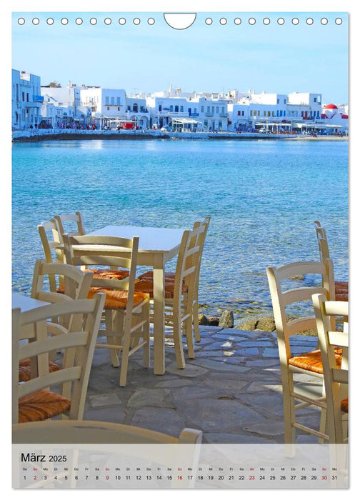 Entspanntes Mykonos (CALVENDO Wandkalender 2025)