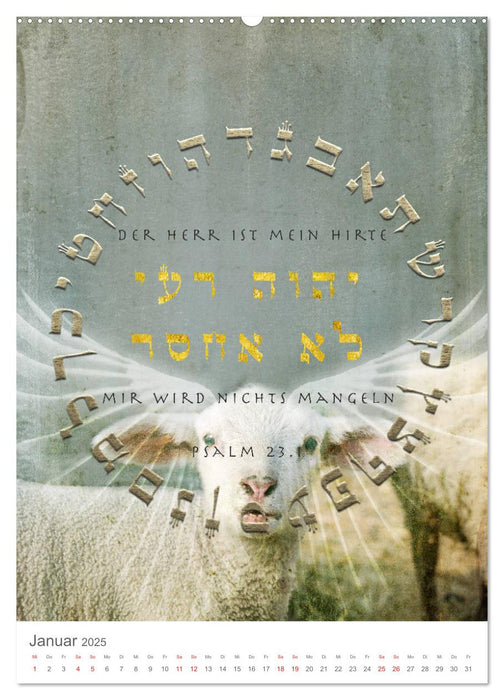 Psalmen Tehilim Hebräisch - Deutsch (CALVENDO Premium Wandkalender 2025)