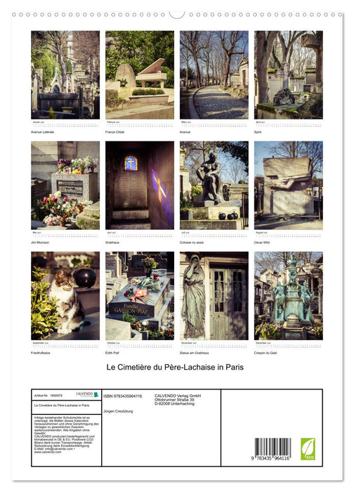 Le Cimetière du Père-Lachaise in Paris (CALVENDO Premium Wandkalender 2025)