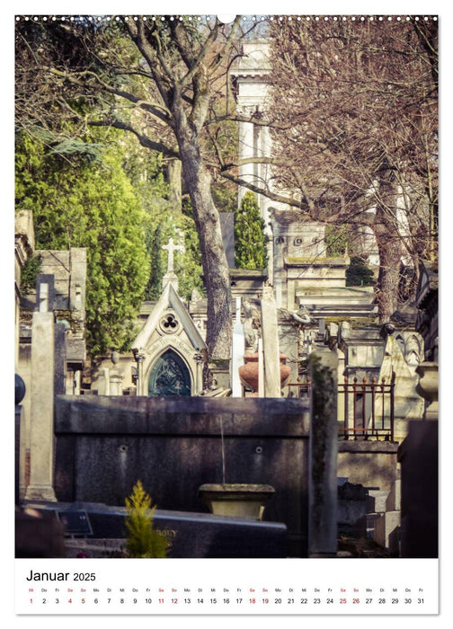 Le Cimetière du Père-Lachaise in Paris (CALVENDO Premium Wandkalender 2025)