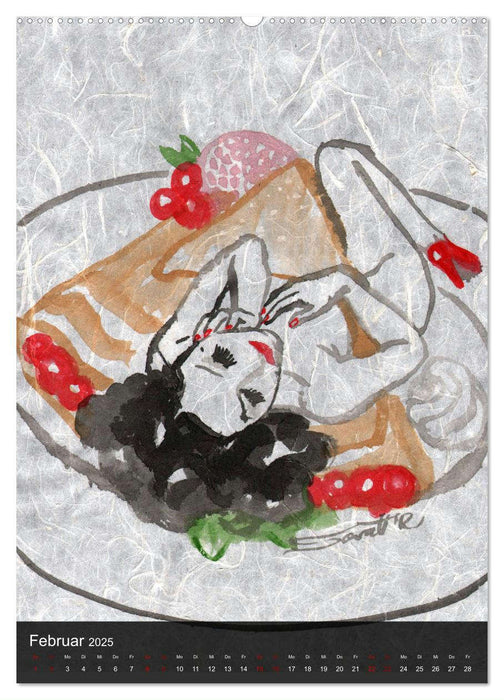 DELIKATESSEN - leckere Köstlichkeiten & kalorienarme Pin up Illustrationen, Zeichnungen, Grafiken und Malerei der Marke "Burlesque up your wall" von Sara Horwath (CALVENDO Wandkalender 2025)