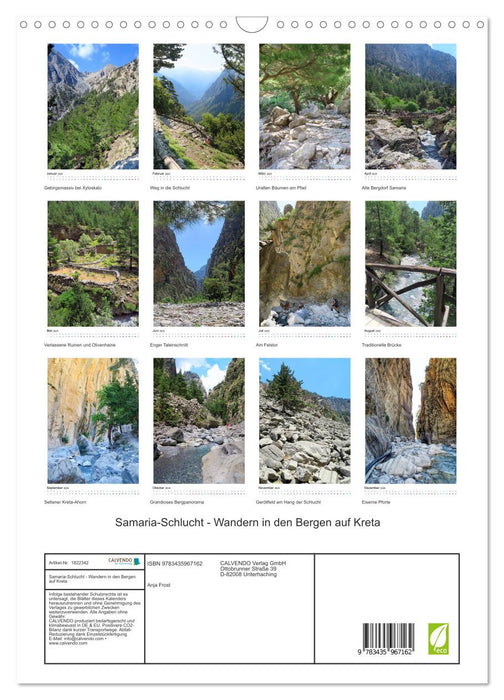 Samaria-Schlucht - Wandern in den Bergen auf Kreta (CALVENDO Wandkalender 2025)