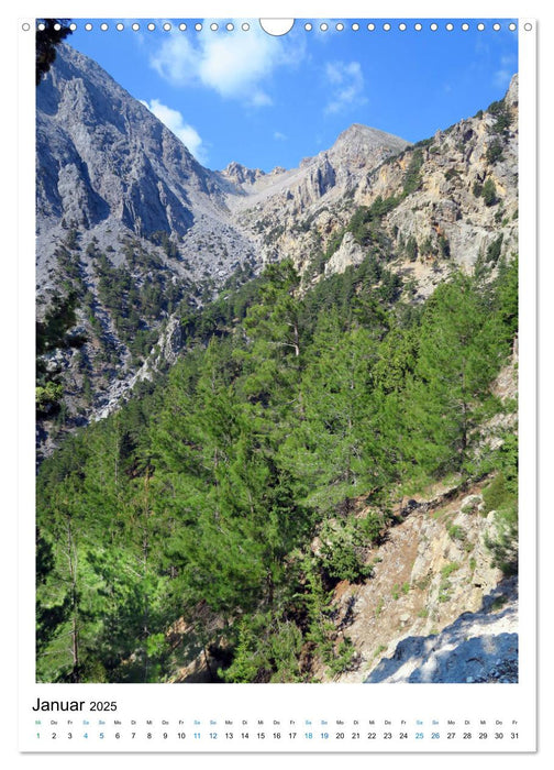 Samaria-Schlucht - Wandern in den Bergen auf Kreta (CALVENDO Wandkalender 2025)